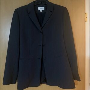 Barami Women's Classic Black Pinstripe Suit